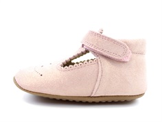 Pom Pom ballerina slippers pink glitter suede